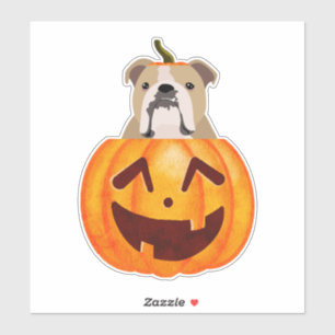 Bulldog Pumpkin-Sticker Aufkleber