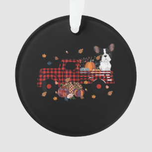 Bulldog Pumpkin Truck Erntedank Halloween Ornament