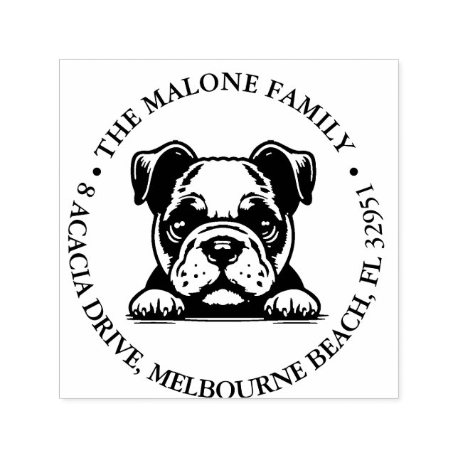 Bulldog Puppy Personalisiertes Thema Permastempel (Design)