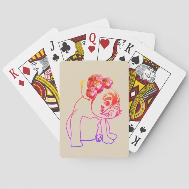 Bulldog-Puppy Spielkarten (Rückseite)