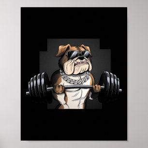 Bulldog Ratte Gewichtheben Bodybuilding Fitness Pa Poster