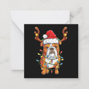 Bulldog Rentier Lustiges Weihnachten Mitteilungskarte