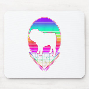 Bulldog Retro Vintag 80er Funny Dog Lover Geschenk Mousepad