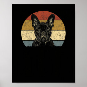 Bulldog Retro Vintage 60er 70er Jahre Spaß Frenchi Poster