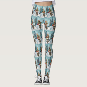 Bulldog Riding Motorrad Weihnachten Leggings