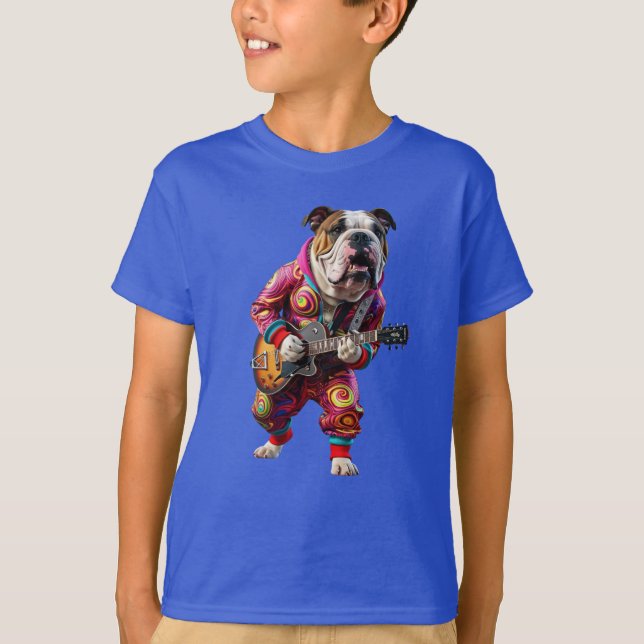 Bulldog Rockstar Kinder T-Shirt (Vorderseite)