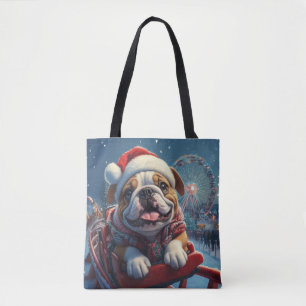 Bulldog Roller Untersetzer Weihnachten