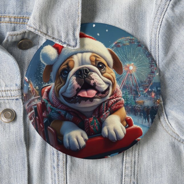Bulldog Roller Untersetzer Weihnachten Button (Beispiel)