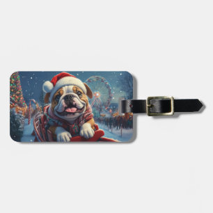 Bulldog Roller Untersetzer Weihnachten Gepäckanhänger