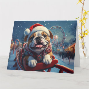 Bulldog Roller Untersetzer Weihnachten Karte