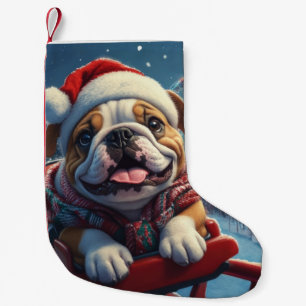 Bulldog Roller Untersetzer Weihnachten Kleiner Weihnachtsstrumpf