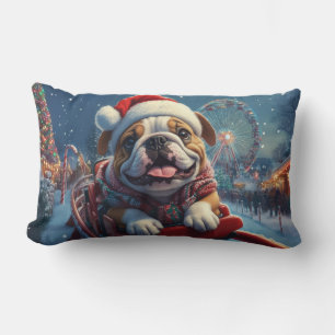 Bulldog Roller Untersetzer Weihnachten Lendenkissen