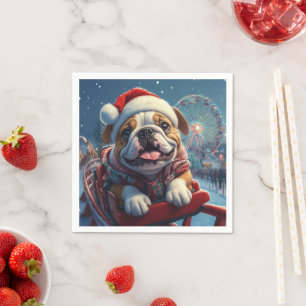 Bulldog Roller Untersetzer Weihnachten Serviette