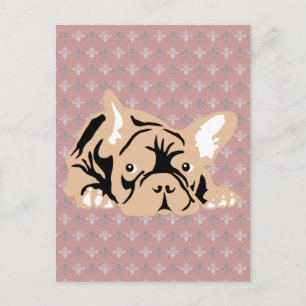 Bulldog-Rose Postkarte