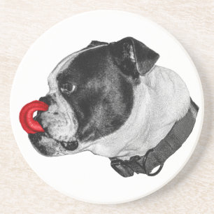 Bulldog-Rot-Akzent-Unterlage Getränkeuntersetzer