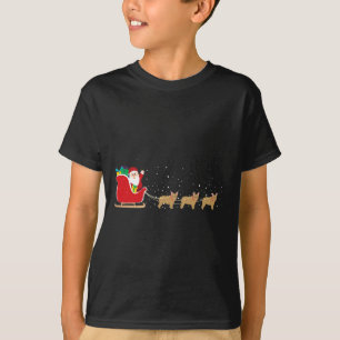 Bulldog Santa Christmas Sleigh - Fun Bulldog Xmas T-Shirt
