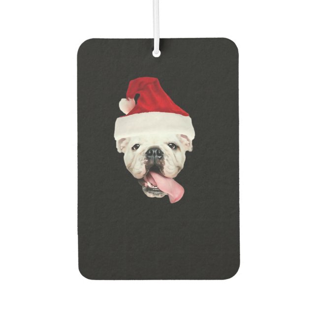 Bulldog Santa Essential T-Shirt Autolufterfrischer (Vorderseite)