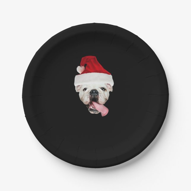 Bulldog Santa Essential T - Shirt Pappteller (Vorderseite)
