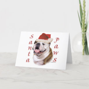 Bulldog Santa Paws Feiertagskarte