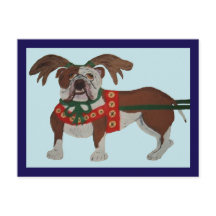 Bulldog Santa's Rentiere