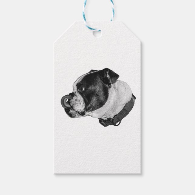 Bulldog-Schattiertes Geschenk-Tag Geschenkanhänger (Vorderseite)