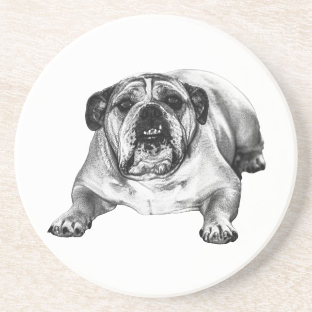Bulldog-Schattierung der Freude Getränkeuntersetzer (Vorne)