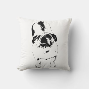 Bulldog - schau nach oben, kühl nach B&W Kissen