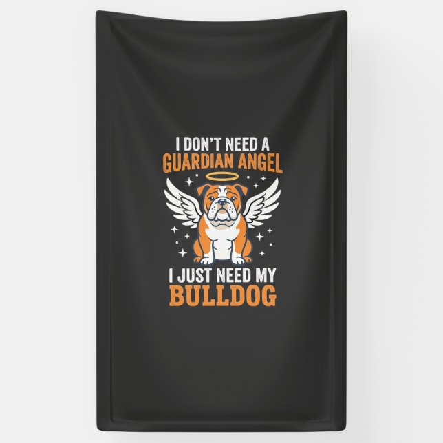Bulldog-Schutzengel-Hund Banner (Vertikal)