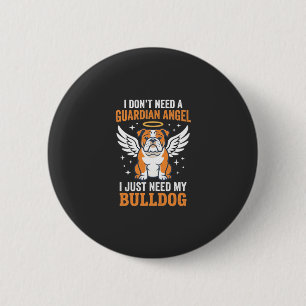 Bulldog Schutzengel Hund Button