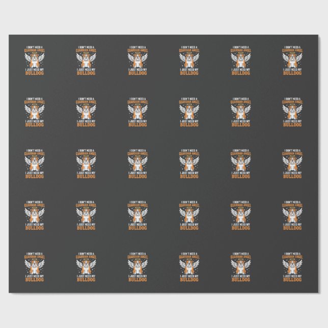 Bulldog-Schutzengel-Hund Geschenkpapier (Flach)