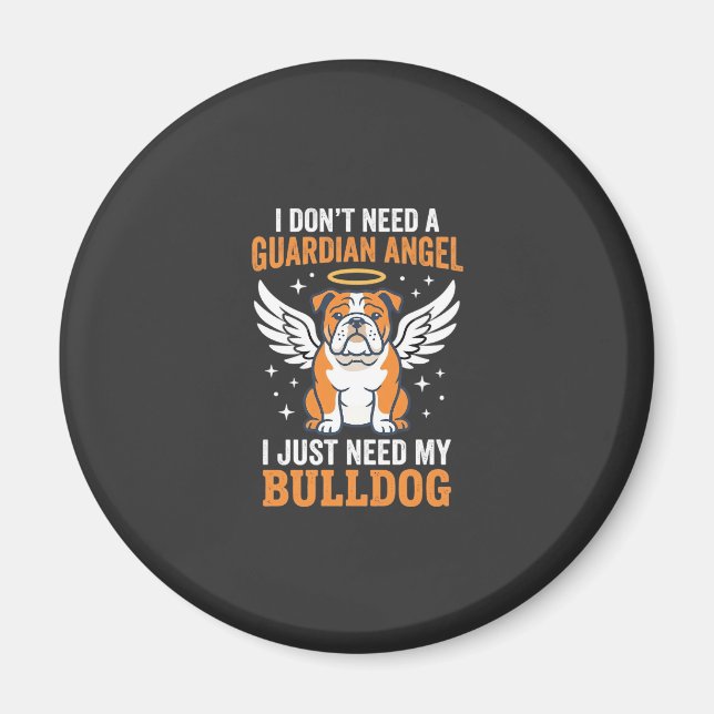 Bulldog-Schutzengel-Hund Magnet (Vorne)
