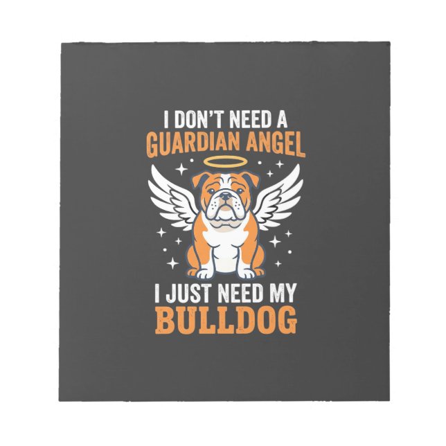 Bulldog-Schutzengel-Hund Notizblock (Vorderseite)