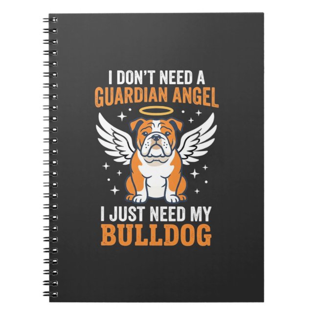 Bulldog Schutzengel Hund Notizblock (Vorderseite)