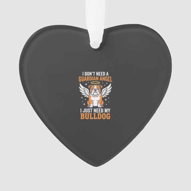 Bulldog-Schutzengel-Hund Ornament (Vorderseite)