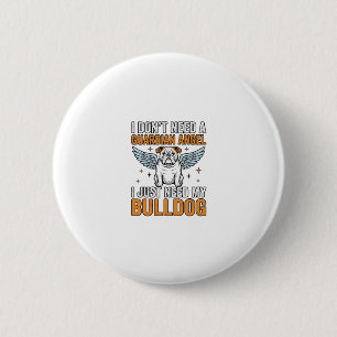 Bulldog Schutzengel Vintage-Hundeliebhaber-Shirt D Button
