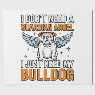 Bulldog Schutzengel Vintage-Hundeliebhaber-Shirt D Geschenkpapier