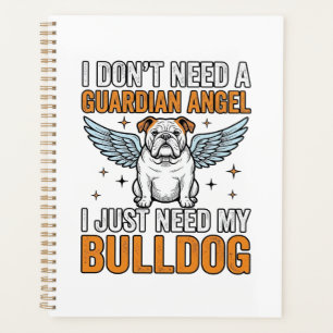 Bulldog Schutzengel Vintage-Hundeliebhaber-Shirt D Planer