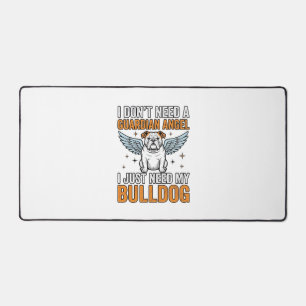 Bulldog Schutzengel Vintage Hundeliebhaber-Shirt D Schreibtischunterlage