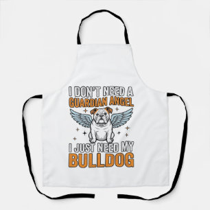 Bulldog Schutzengel Vintage Hundeliebhaber-Shirt D Schürze