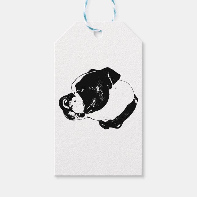 Bulldog-Seitengesicht-Geschenkanhänger Geschenkanhänger (Vorderseite)