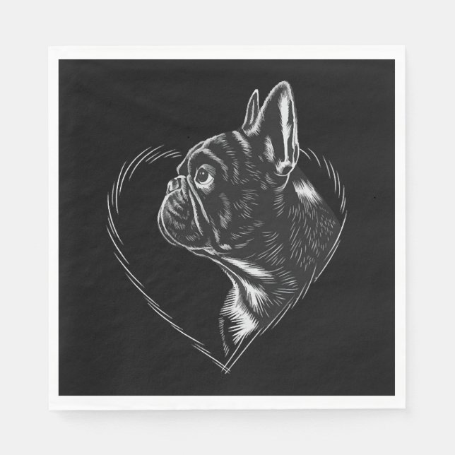Bulldog Serviette (Vorderseite)