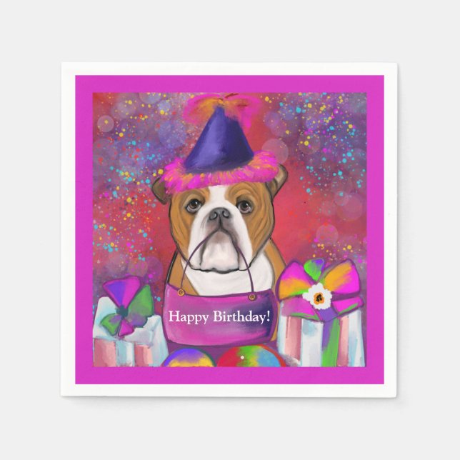 Bulldog Serviette (Vorderseite)