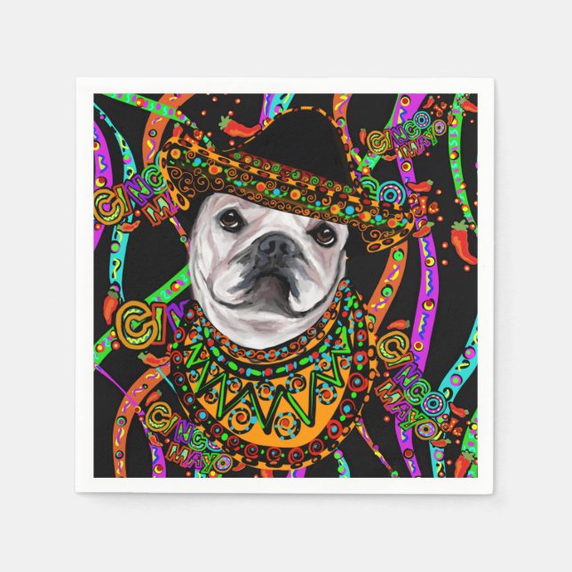 Bulldog Serviette (Vorderseite)