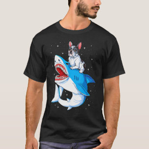 Bulldog Shark Kids Men Space Galaxy Jawsome T-Shirt