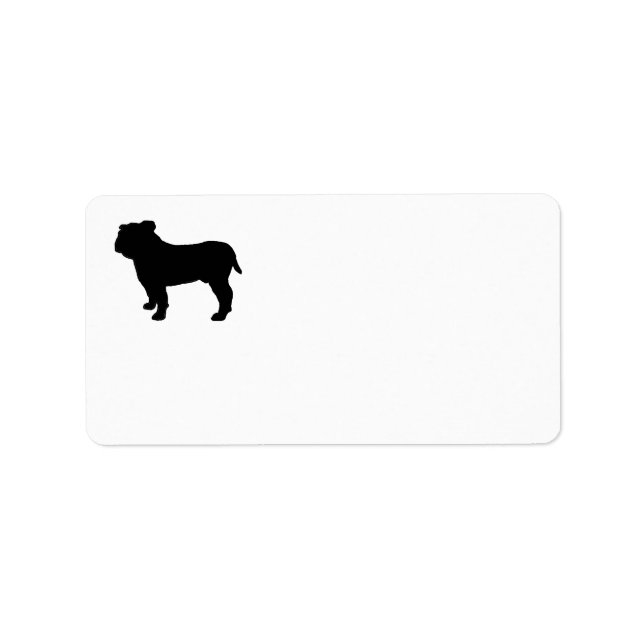 Bulldog-Silhouette Adressaufkleber (Vorne)