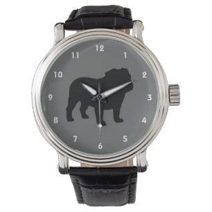 Bulldog-Silhouette Armbanduhr
