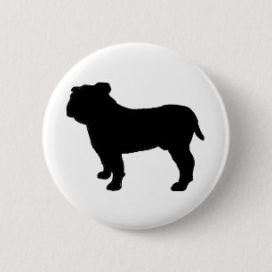 Bulldog-Silhouette Button