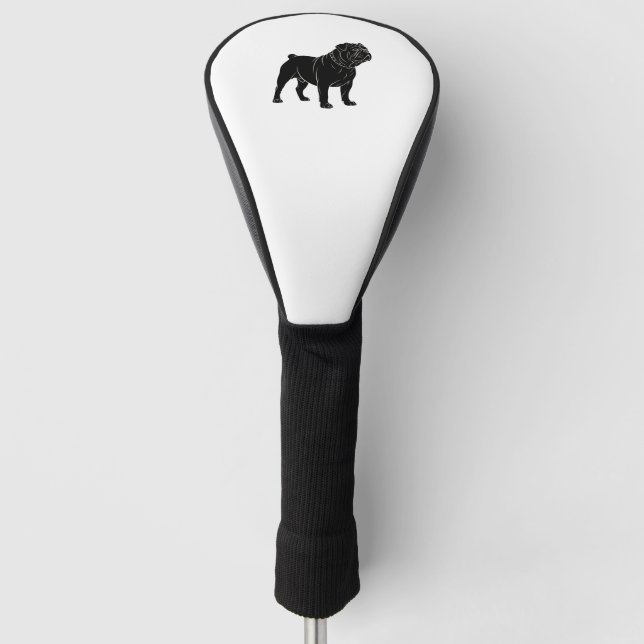 Bulldog-Silhouette Golf Headcover (Vorderseite)