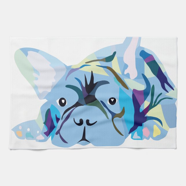 Bulldog-Silhouette Handtuch (Horizontal)