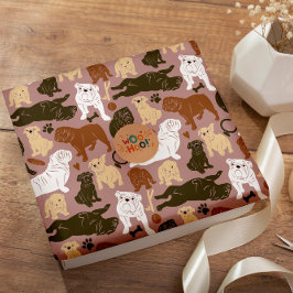 Bulldog-Silhouette in Brauntönen Geschenkpapier